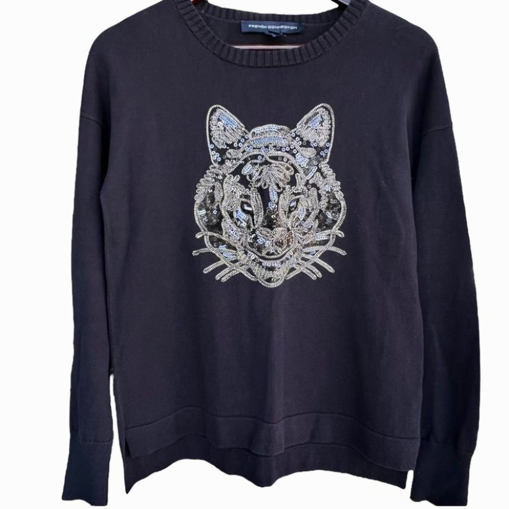 French Connection tiger embellished sweater
